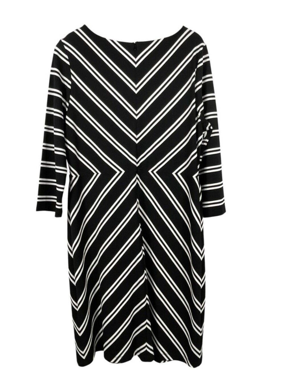 Hobbs London Harris Dress NWT US 14 Black Ivory Chevron Stripe Sheath UK 18 - Picture 3 of 12